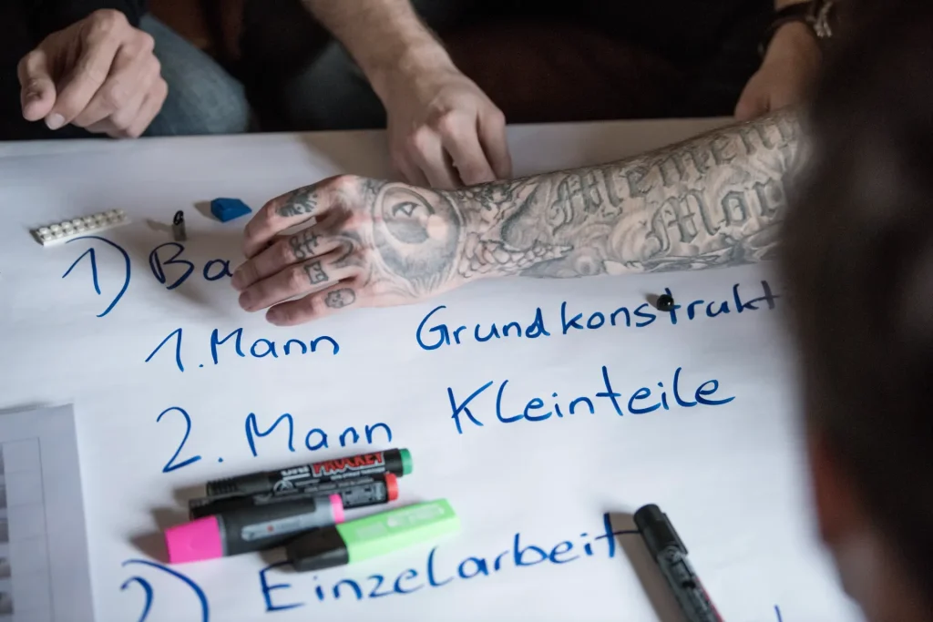 Gruppenarbeit am Flipchart - beispiel gemba Training